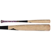 Batte de baseball cassée en vieux hickory beige/noire de Ke'Bryan Hayes, Pirates de Pittsburgh, utilisée lors du match contre les Cardinals de Saint-Louis, le 7 avril 2025