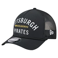 Men's New Era  Black Pittsburgh Pirates Minimalist 9FORTY A-Frame Adjustable Hat