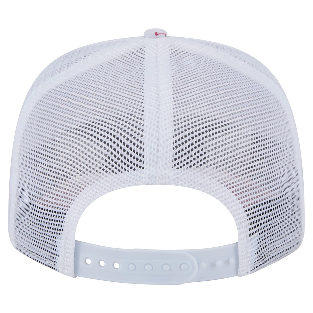 Casquette extensible à bouton-pression 9SEVENTY blanche New Era pour homme avec dos en maille Flamingo des Pirates de Pittsburgh