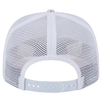 Casquette extensible à bouton-pression 9SEVENTY blanche New Era pour homme avec dos en maille Flamingo des Pirates de Pittsburgh