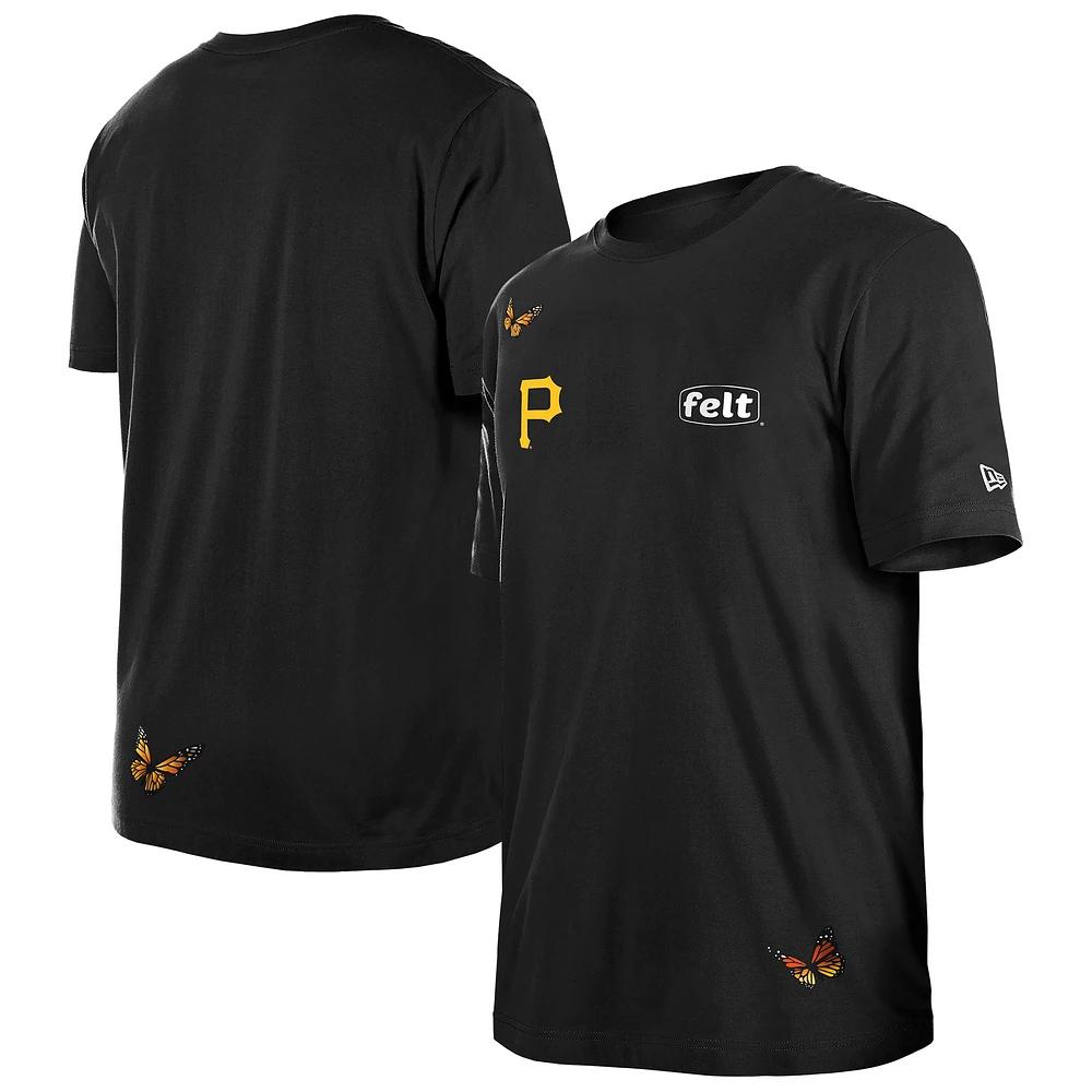 T-shirt noir pour homme New Era x Felt des Pirates de Pittsburgh