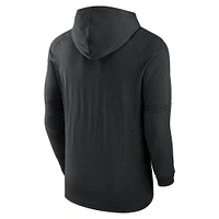 Men's Nike  Heather Black Pittsburgh Pirates Authentic Collection Tri-Blend Performance Pullover Hoodie
