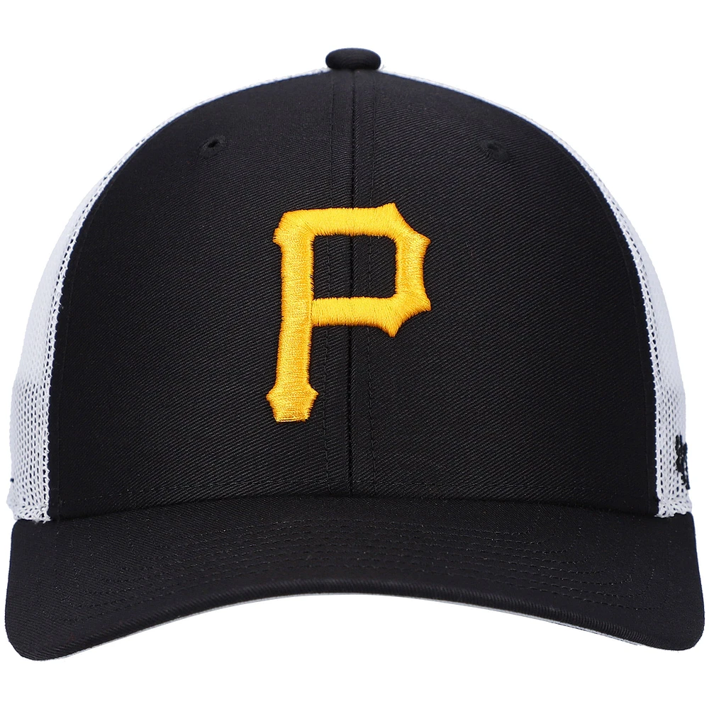 Men's '47 Black/White Pittsburgh Pirates Primary Logo Trucker Snapback Hat