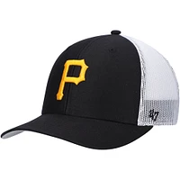 Men's '47 Black/White Pittsburgh Pirates Primary Logo Trucker Snapback Hat