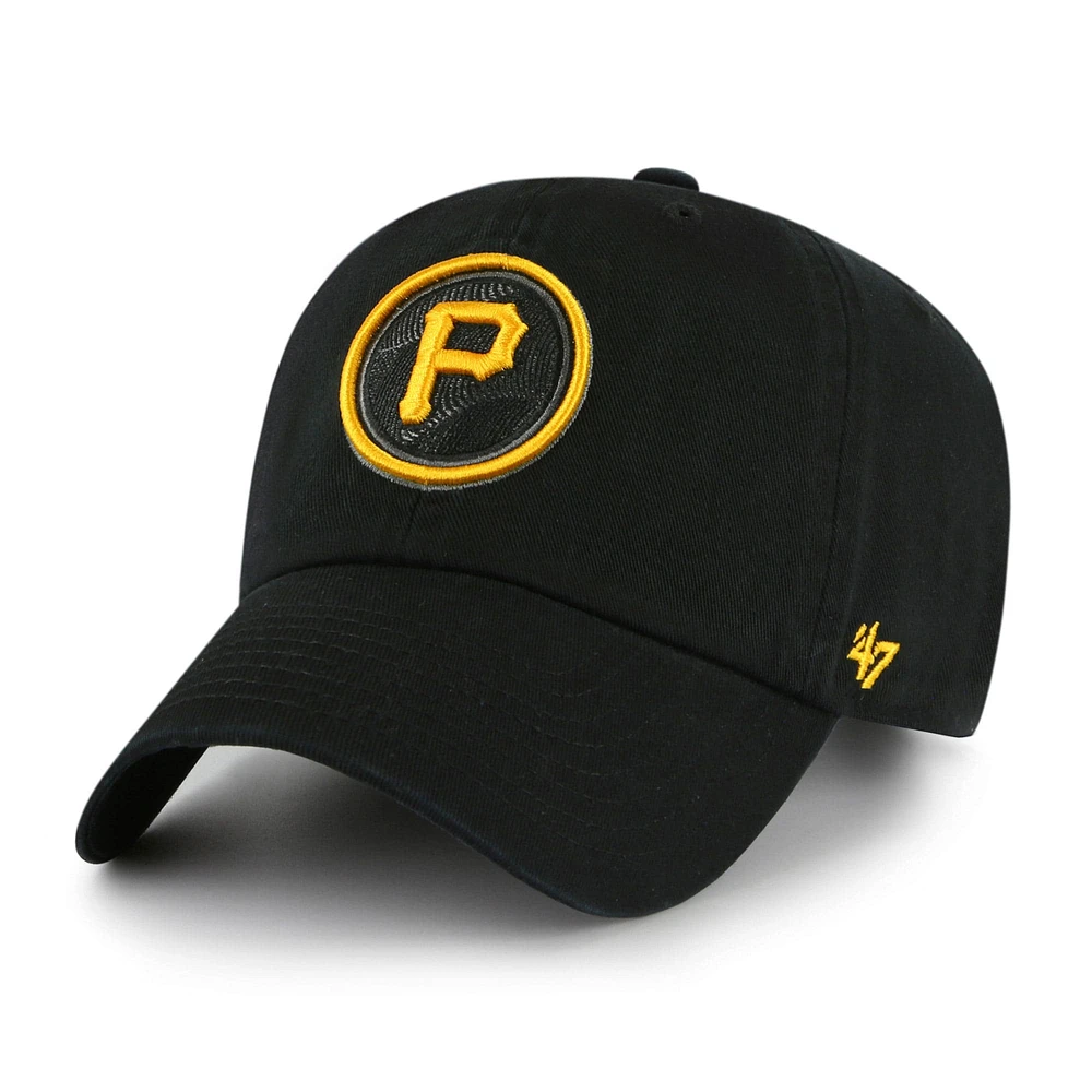 Men's '47  Black Pittsburgh Pirates 2023 City Connect Clean Up Adjustable Hat