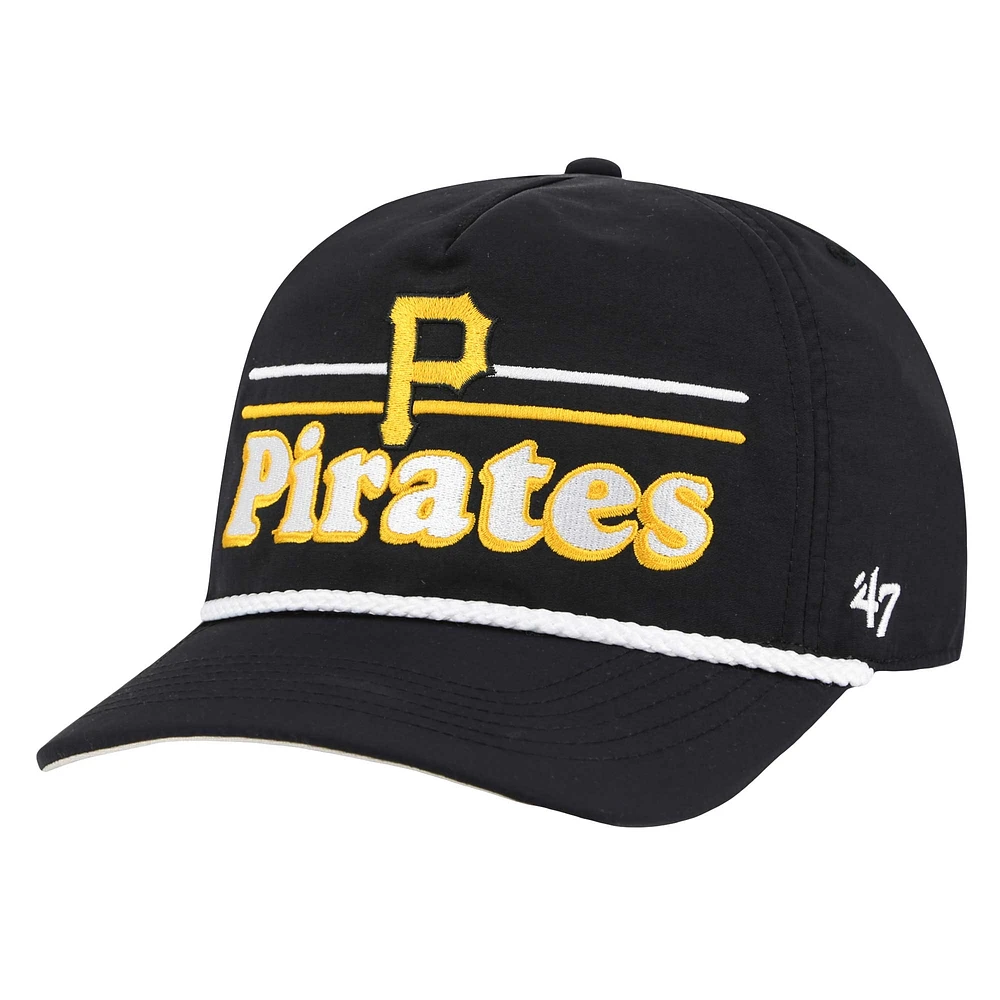 Men's '47 Black Pittsburgh Pirates Campscape Hitch Adjustable Hat