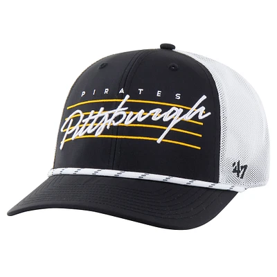 Men's '47 Black Pittsburgh Pirates Downburst Trucker Adjustable Hat