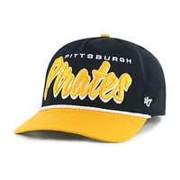 Casquette ajustable Dropshadow Rope Hitch noire des Pirates de Pittsburgh pour hommes '47