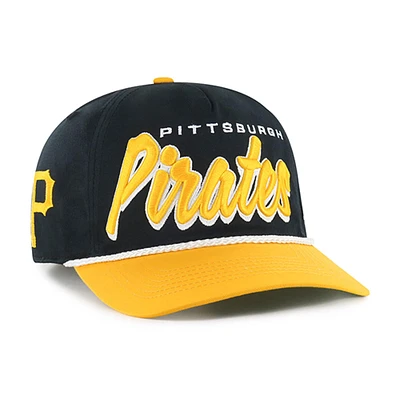 Casquette ajustable Dropshadow Rope Hitch noire des Pirates de Pittsburgh pour hommes '47