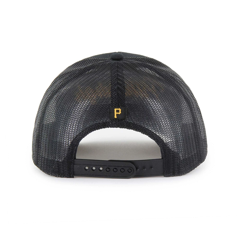 Men's '47 Black Pittsburgh Pirates Garner Trucker Adjustable Hat