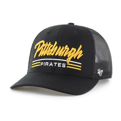 Casquette ajustable Garner Trucker noire '47 des Pirates de Pittsburgh pour hommes