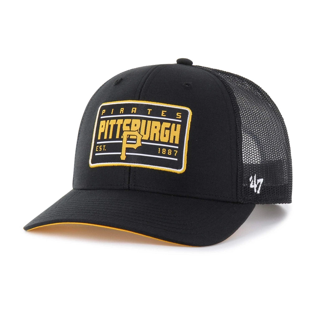 Casquette ajustable Hardline Trucker noire '47 des Pirates de Pittsburgh pour hommes