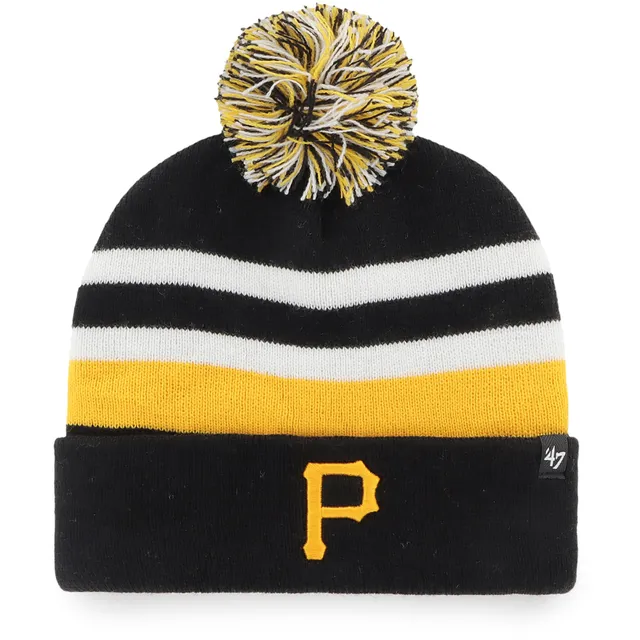 Youth New Era Black Pittsburgh Steelers Marl Cuffed Knit Hat with Pom