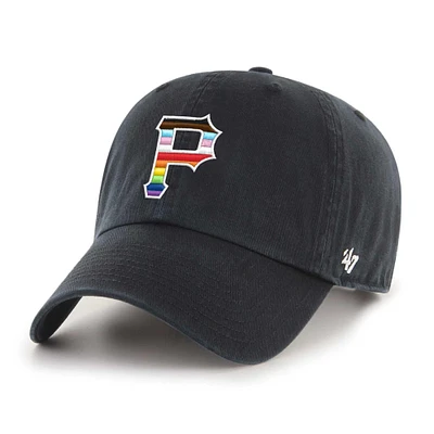 Casquette réglable '47 Pittsburgh Pirates Team Pride Clean Up noire pour homme