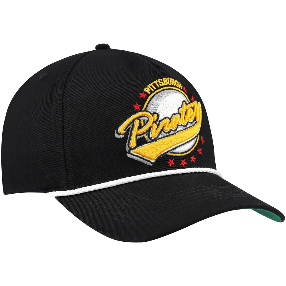 Men's '47 Black Pittsburgh Pirates Wax Pack Collection Premier Hitch Adjustable Hat