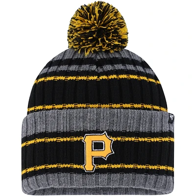 Bonnet en tricot à revers Rexford Pittsburgh Pirates '47 gris/noir pour homme avec pompon