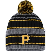 Bonnet en tricot à revers Rexford Pittsburgh Pirates '47 gris/noir pour homme avec pompon