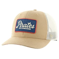 Casquette réglable '47 kaki Pittsburgh Pirates Glory Daze Trucker pour hommes