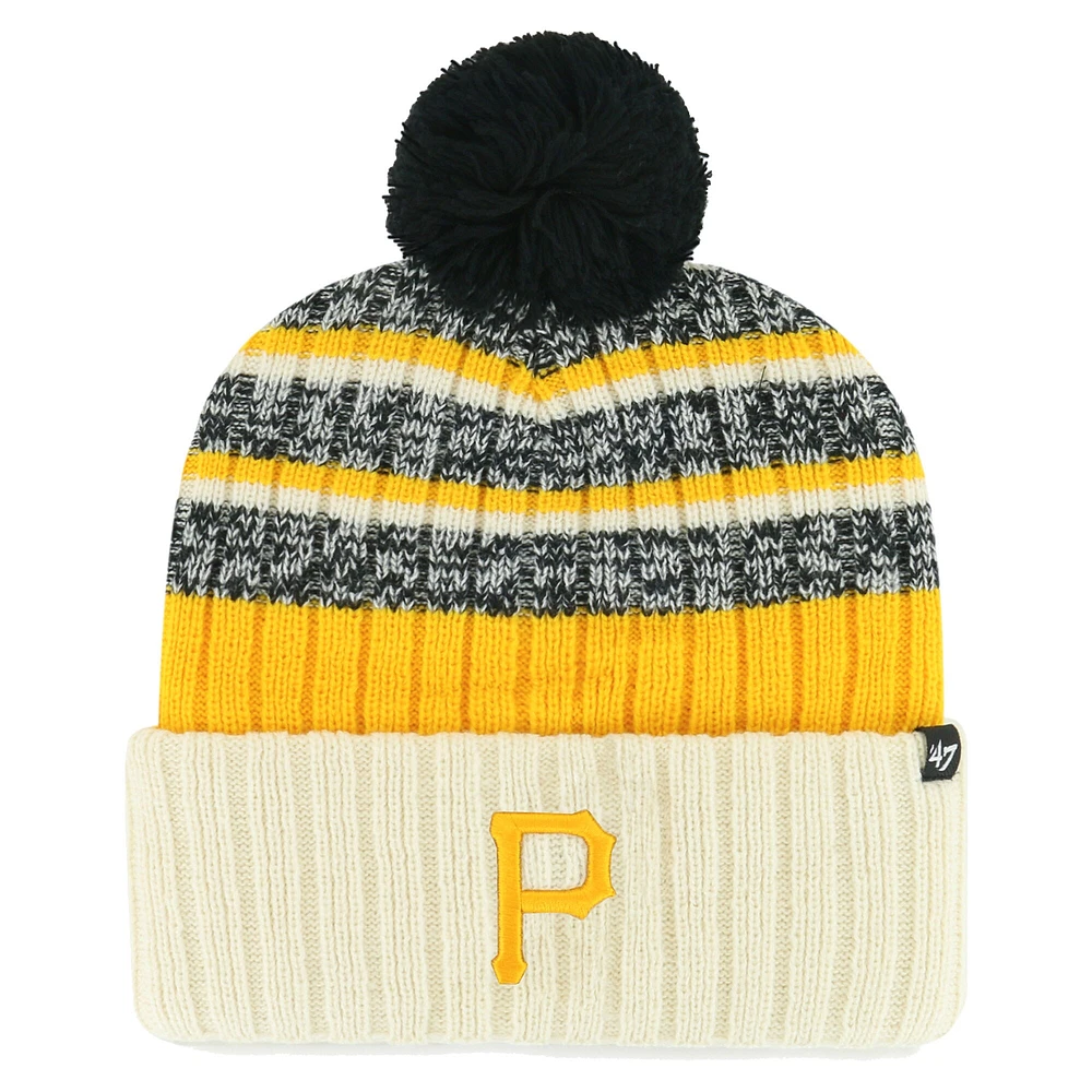 Men's '47 Natural Pittsburgh Pirates Tavern Cuffed Knit Hat with Pom