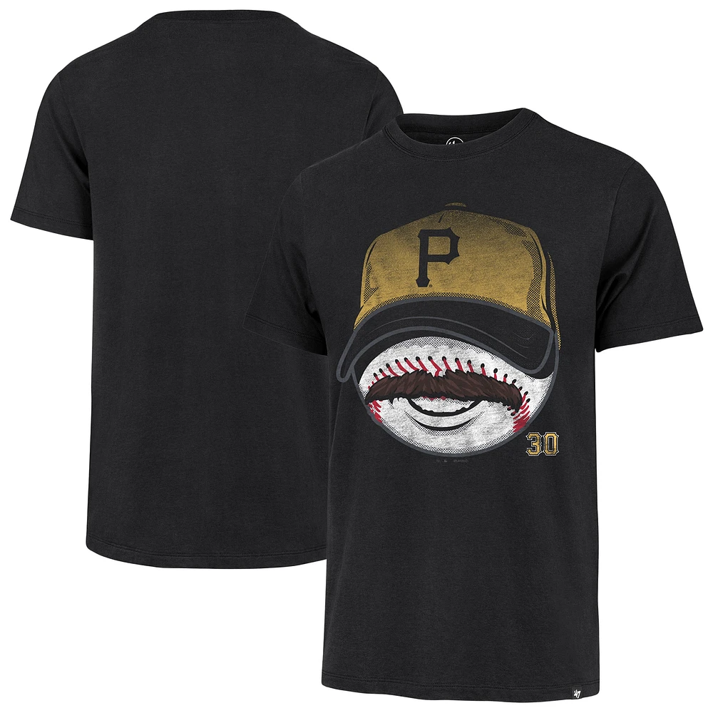 T-shirt noir à moustache Franklin des Pirates de Pittsburgh Paul Skenes pour homme '47