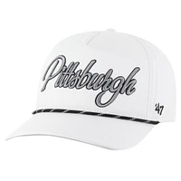 Casquette ajustable en corde à nœuds mouchetée blanche des Pirates de Pittsburgh '47 pour homme