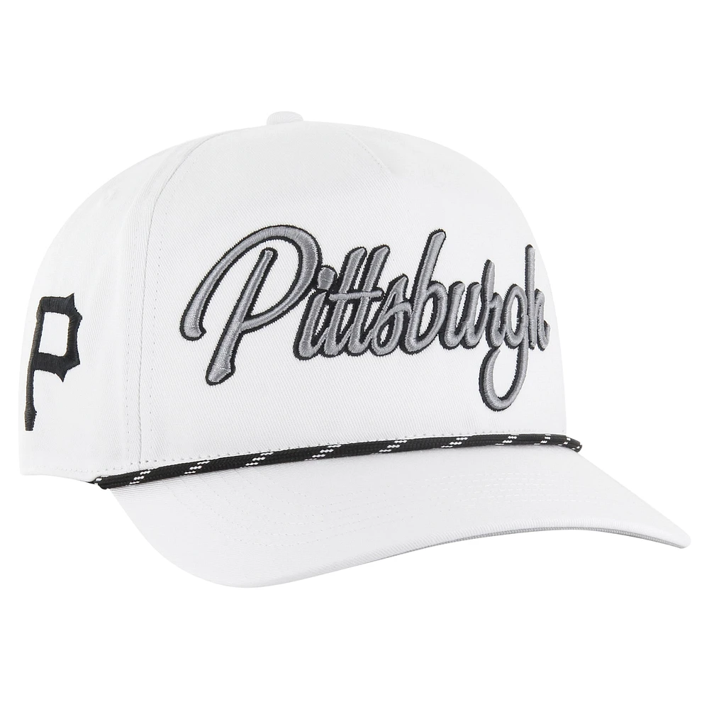 Casquette ajustable en corde à nœuds mouchetée blanche des Pirates de Pittsburgh '47 pour homme