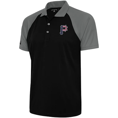 Polo Patriotic Nova pour homme Antigua noir/acier des Pirates de Pittsburgh