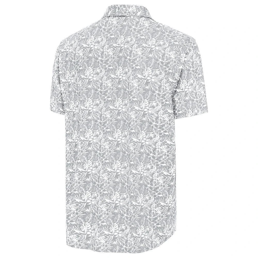 Chemise boutonnée Antigua grise pour homme, motif Pirates de Pittsburgh, collection Resort