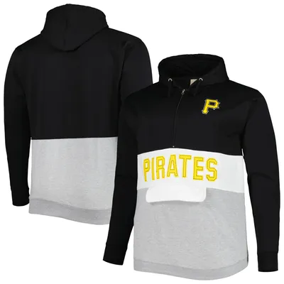 Pittsburgh Pirates Big & Tall Fleece Half-Zip Hoodie - Black/White