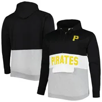 Men's Black/White Pittsburgh Pirates Big & Tall Fleece Half-Zip Hoodie