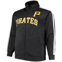 Profile Men's Black Pittsburgh Pirates Big & Tall Streak Full-Zip