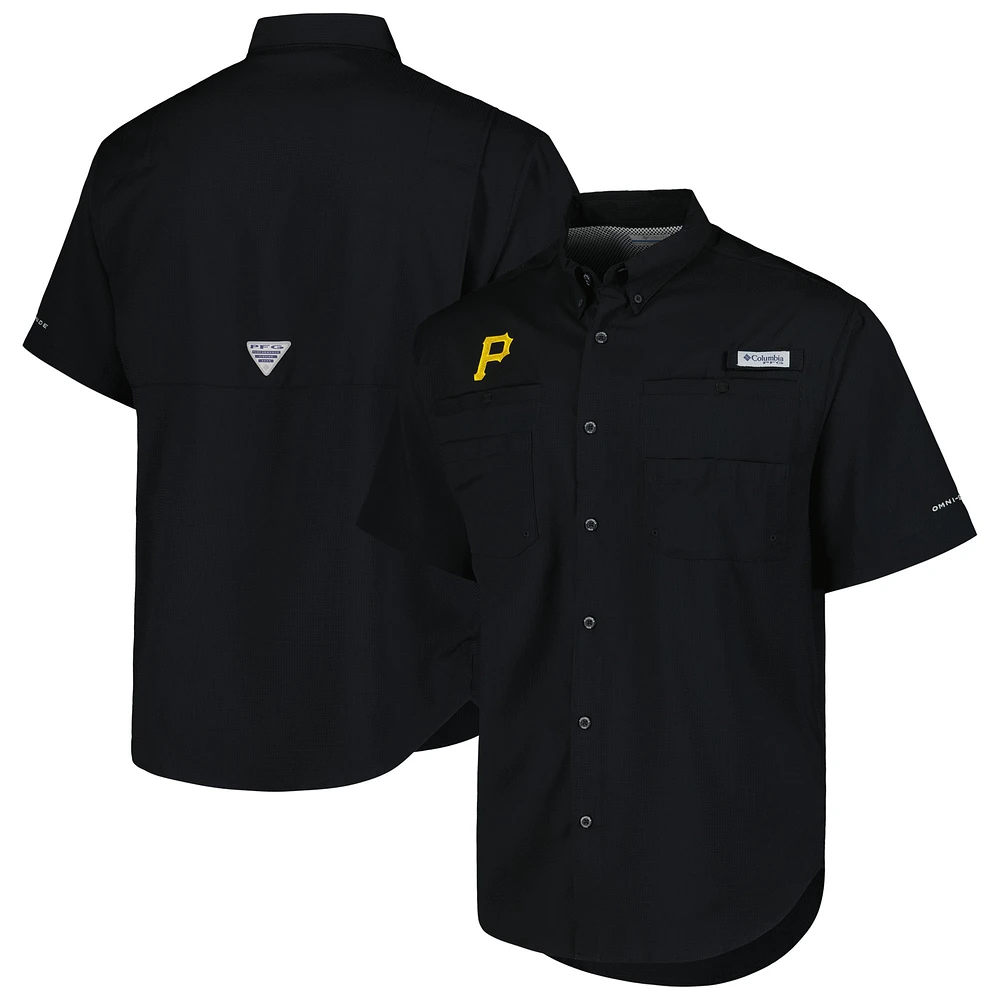 Chemise boutonnée Columbia Black Pittsburgh Pirates Tamiami Omni-Shade pour hommes