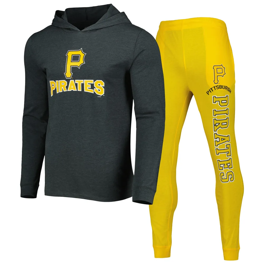 Lids Pittsburgh Pirates Concepts Sport Meter Pullover Hoodie & Joggers Set  - Heather Gold/Heather Charcoal