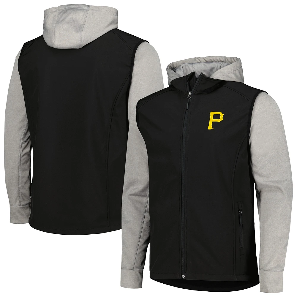 Men's Dunbrooke Black/Heather Gray Pittsburgh Pirates Alpha Full-Zip Jacket