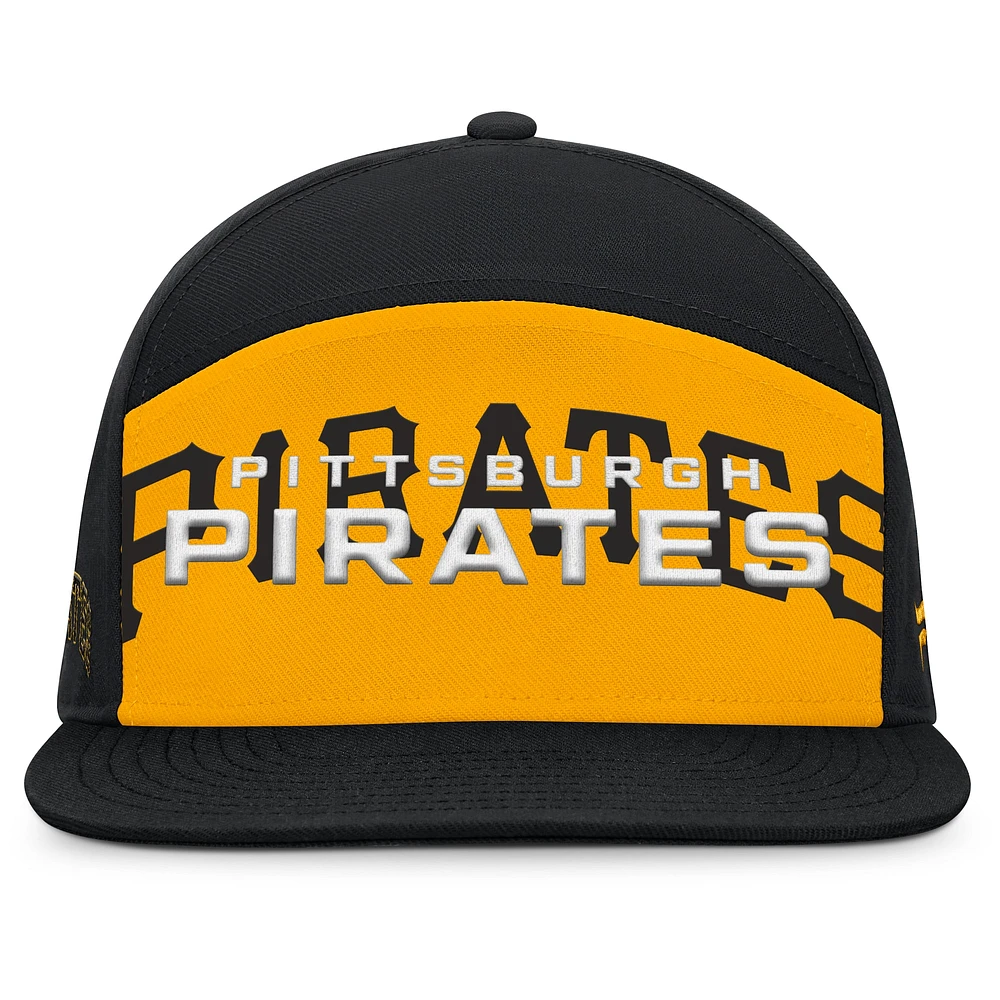 Men's Fanatics Black/Gold Pittsburgh Pirates Clubhouse Splitter Snapback Hat