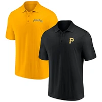 Men's Fanatics Black/Gold Pittsburgh Pirates Dueling Logos Polo Combo Set