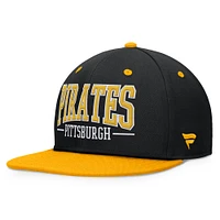 Casquette Snapback Fundamental Bold Fanatics noir/or pour hommes des Pirates de Pittsburgh