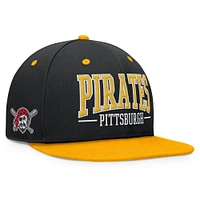 Casquette Snapback Fundamental Bold Fanatics noir/or pour hommes des Pirates de Pittsburgh