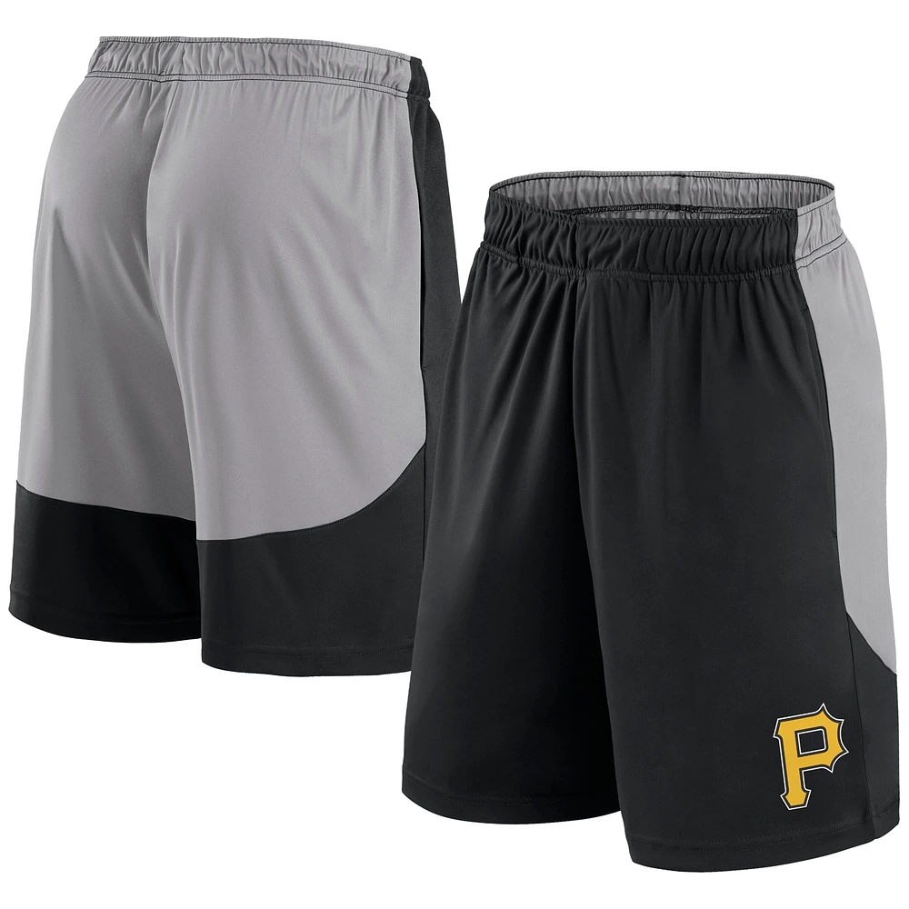 Short Fanatics noir/gris pour hommes des Pirates de Pittsburgh Go Hard