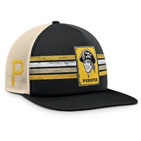 Men's Fanatics Black/Natural Pittsburgh Pirates Cooperstown Collection Powers Snapback Hat