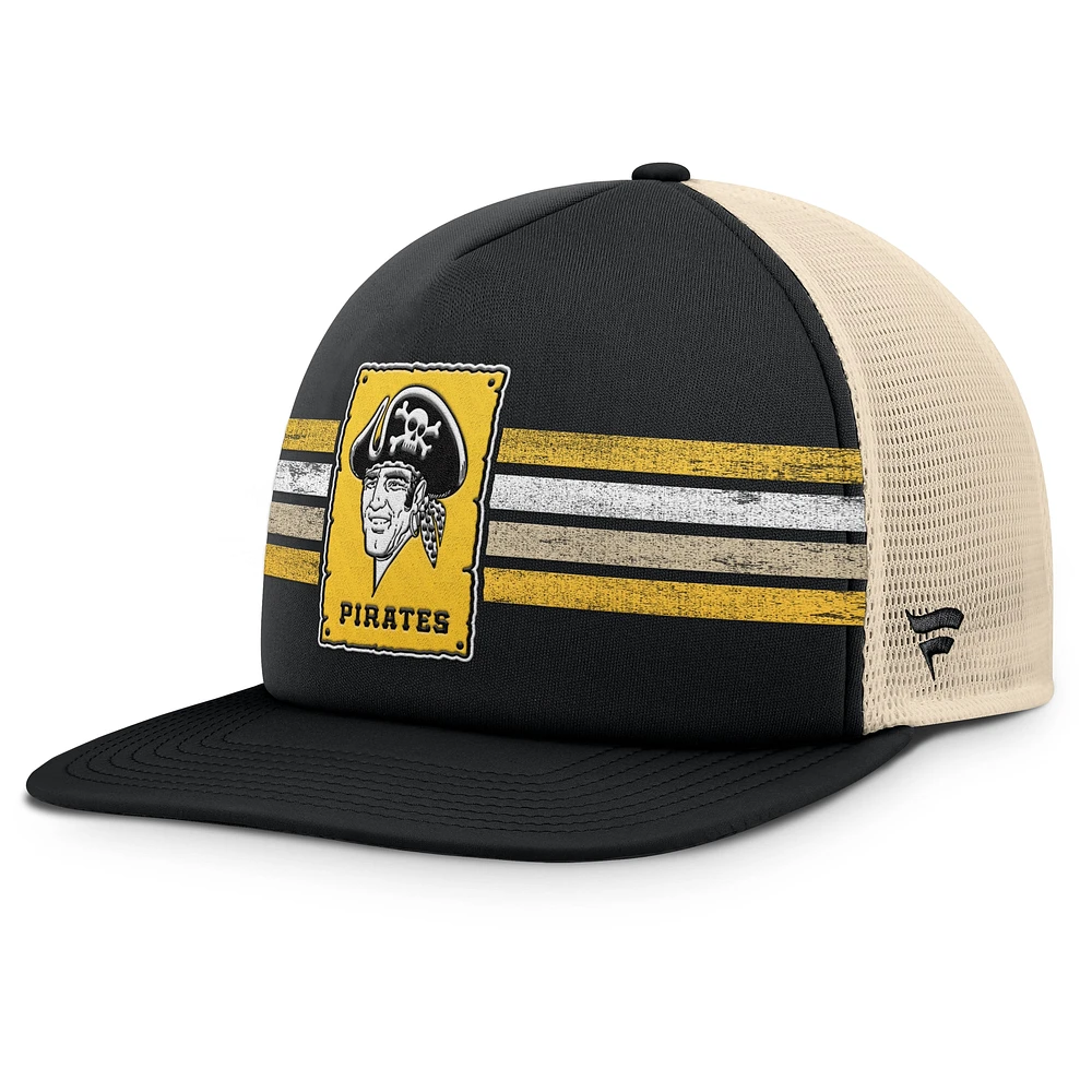 Men's Fanatics Black/Natural Pittsburgh Pirates Cooperstown Collection Powers Snapback Hat