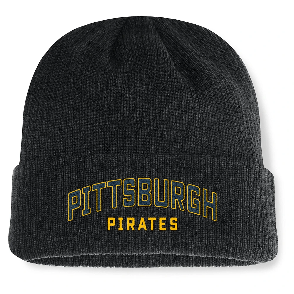 Bonnet en tricot à revers Andee des Pirates de Pittsburgh Fanatics pour hommes, noir