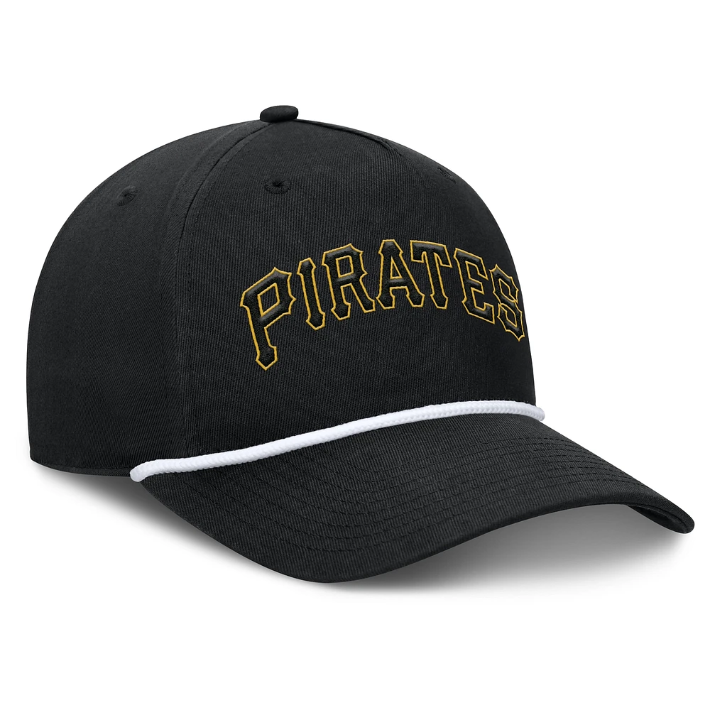 Men's Fanatics Black Pittsburgh Pirates Clubhouse Foul Ball A-Frame Adjustable Hat