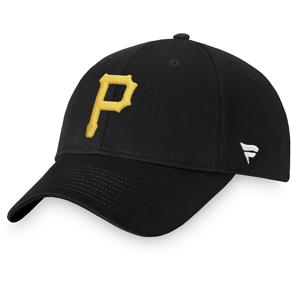 Casquette réglable noire Pittsburgh Pirates Cooperstown Collection Core pour hommes