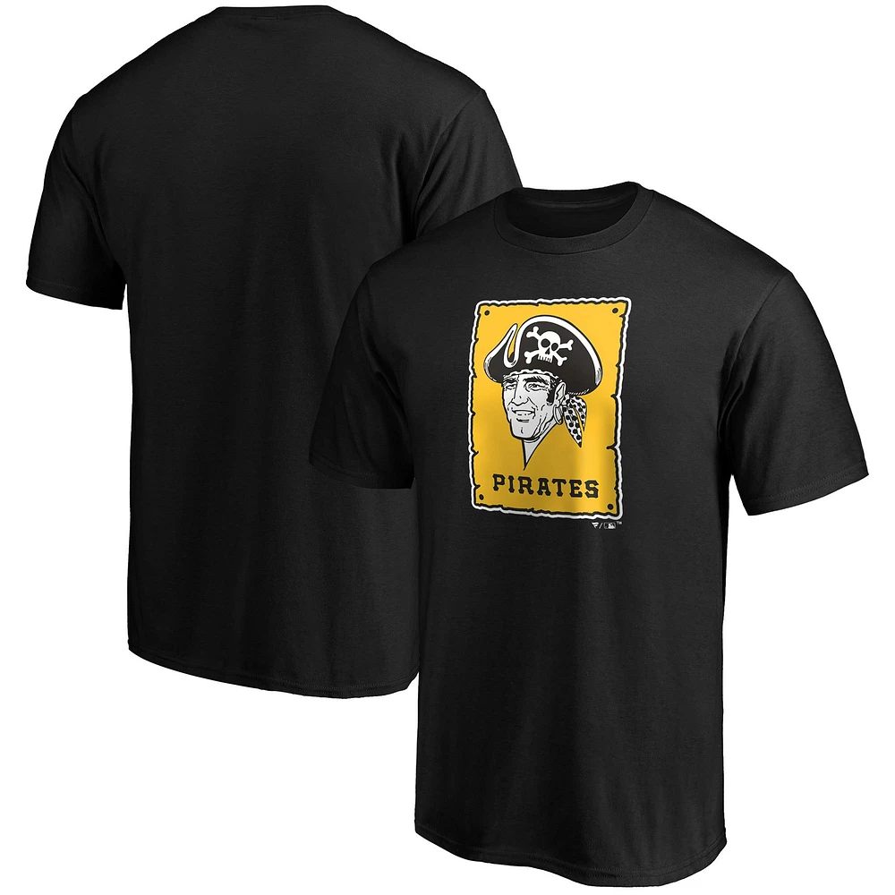 Men's Fanatics Black Pittsburgh Pirates Cooperstown Collection Forbes Team T-Shirt