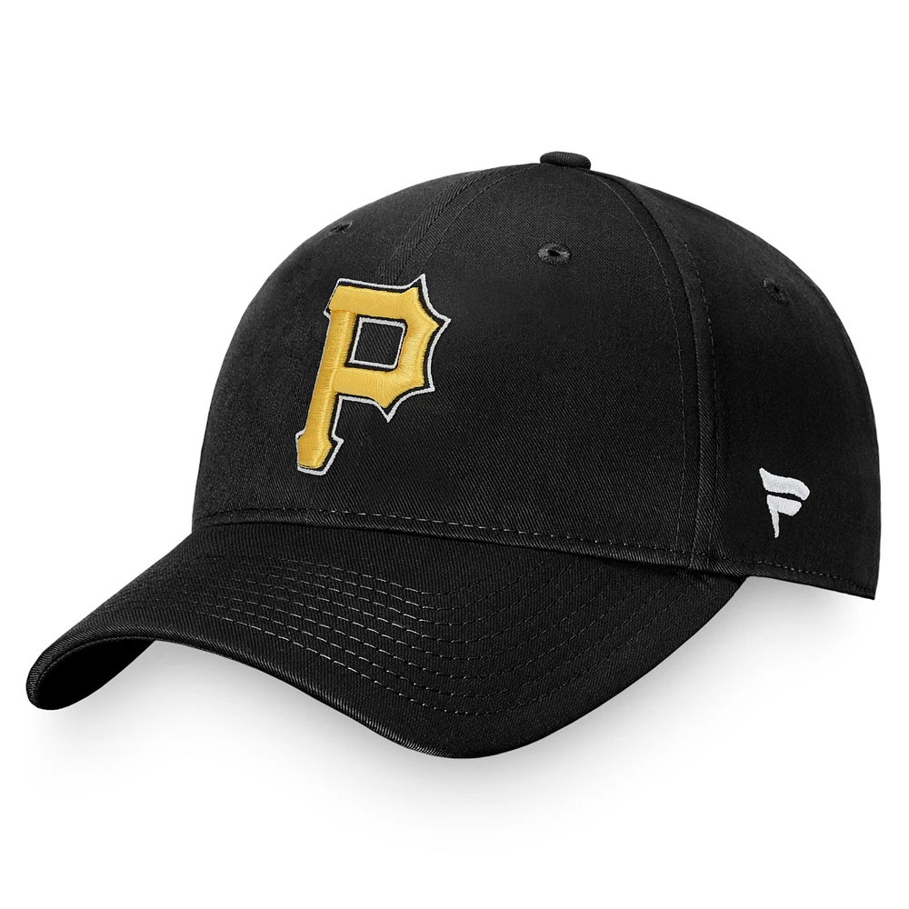 Casquette réglable Fanatics Black Pittsburgh Pirates Core pour hommes