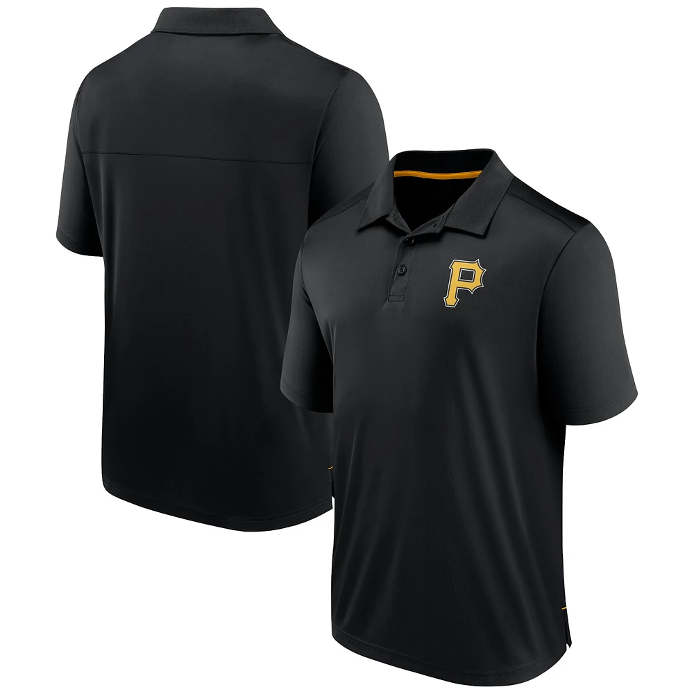 Men's Fanatics  Black Pittsburgh Pirates Fitted Polo