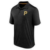 Men's Fanatics  Black Pittsburgh Pirates Fitted Polo