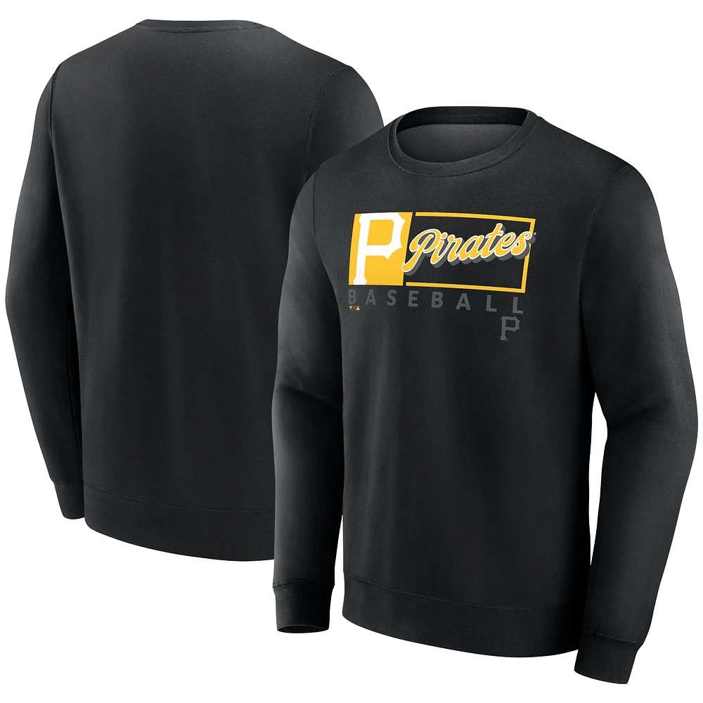 Men's Fanatics Black Pittsburgh Pirates Focus Fleece Pullover Sweatshirt