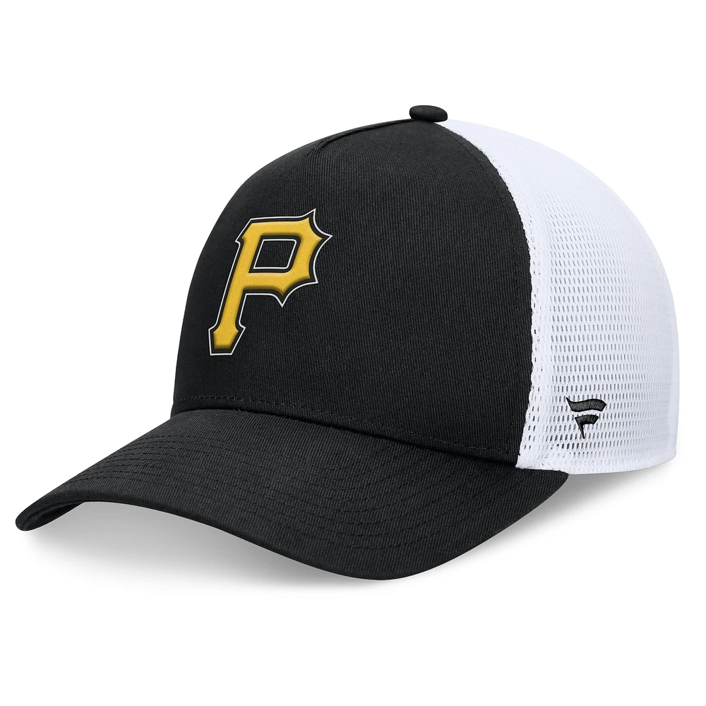 Casquette ajustable à cadre en A fondamental des Pirates de Pittsburgh Fanatics pour hommes, noire